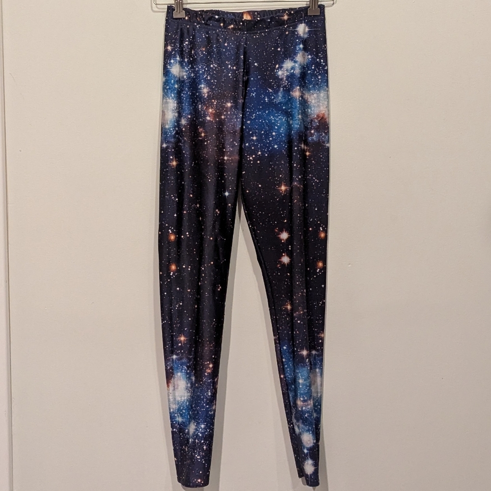⛔ SOLD ⛔Blackmilk blue galaxy Print Leggings M